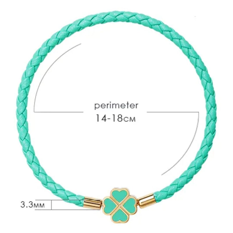 Vierblättriges Kleeblatt geflochtenes Lederarmband