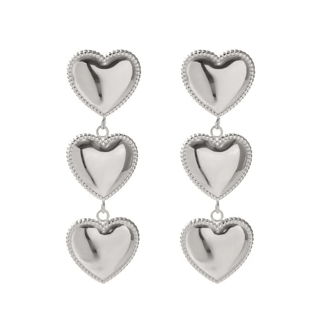 Elegante Statement Edelstahl Schmuck in Silberfarbe mit 18k Goldbeschichtung - Perfektes Geschenk zum Valentinstag