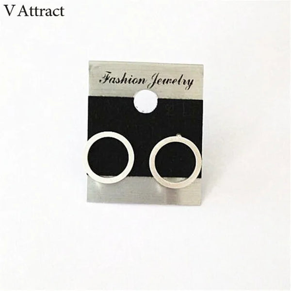 Elegante offene Kreis Ohrstecker für Damen - Vintage Schmuck aus Edelstahl