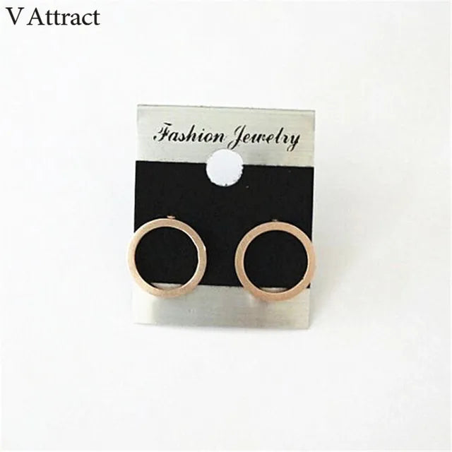 Elegante offene Kreis Ohrstecker für Damen - Vintage Schmuck aus Edelstahl