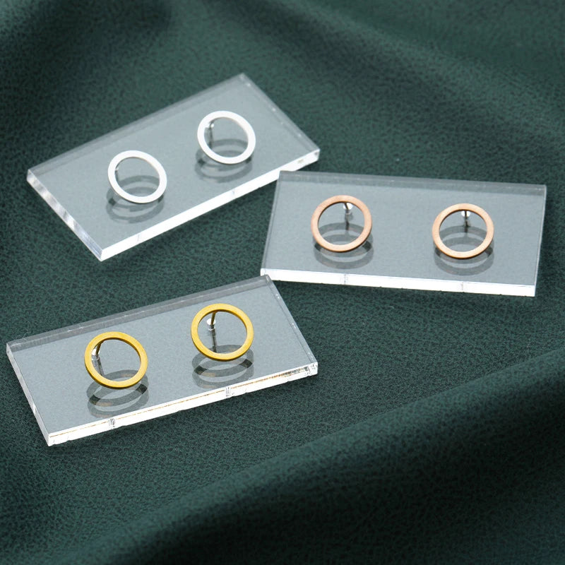 Elegante offene Kreis Ohrstecker für Damen - Vintage Schmuck aus Edelstahl