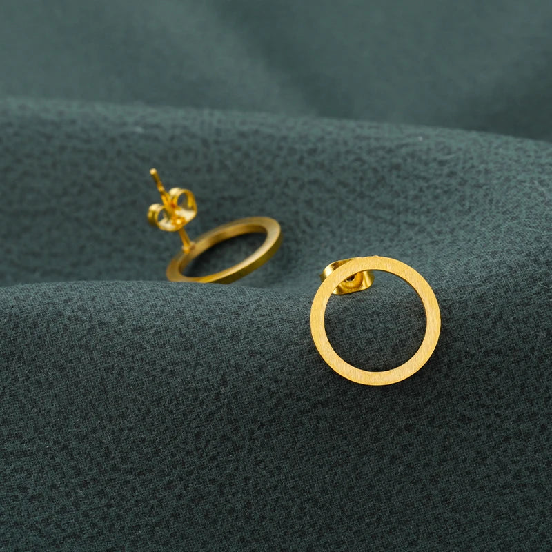 Elegante offene Kreis Ohrstecker für Damen - Vintage Schmuck aus Edelstahl