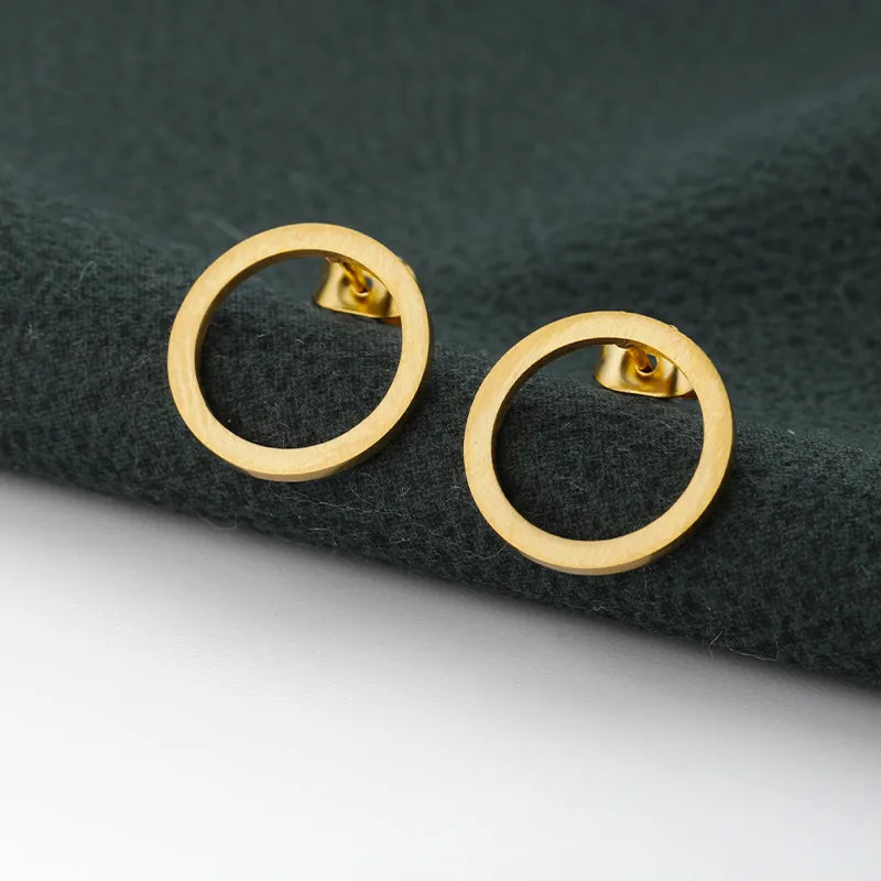 Elegante offene Kreis Ohrstecker für Damen - Vintage Schmuck aus Edelstahl