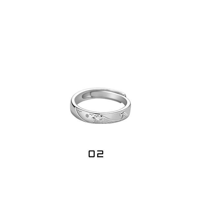 Paar Ringe Sonne Mond | Verstellbarer Sonne Mond Ring | Ring Sternenhimmel Van Gogh