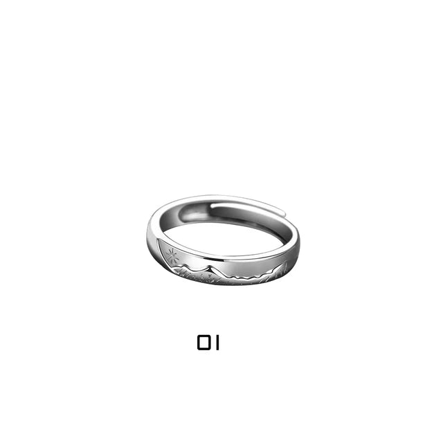 Paar Ringe Sonne Mond | Verstellbarer Sonne Mond Ring | Ring Sternenhimmel Van Gogh