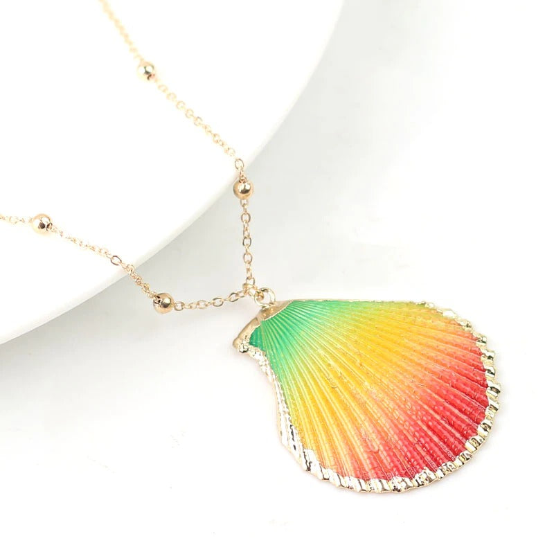 Lebendige Böhmische Sommer Beach Conch Muschel Charme Halskette