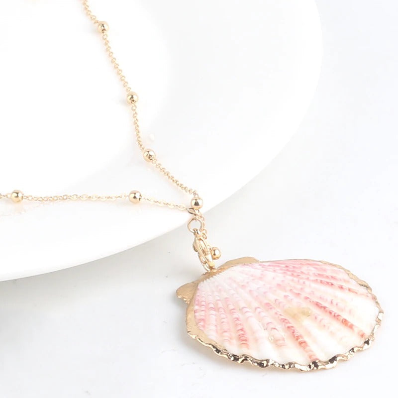 Lebendige Böhmische Sommer Beach Conch Muschel Charme Halskette