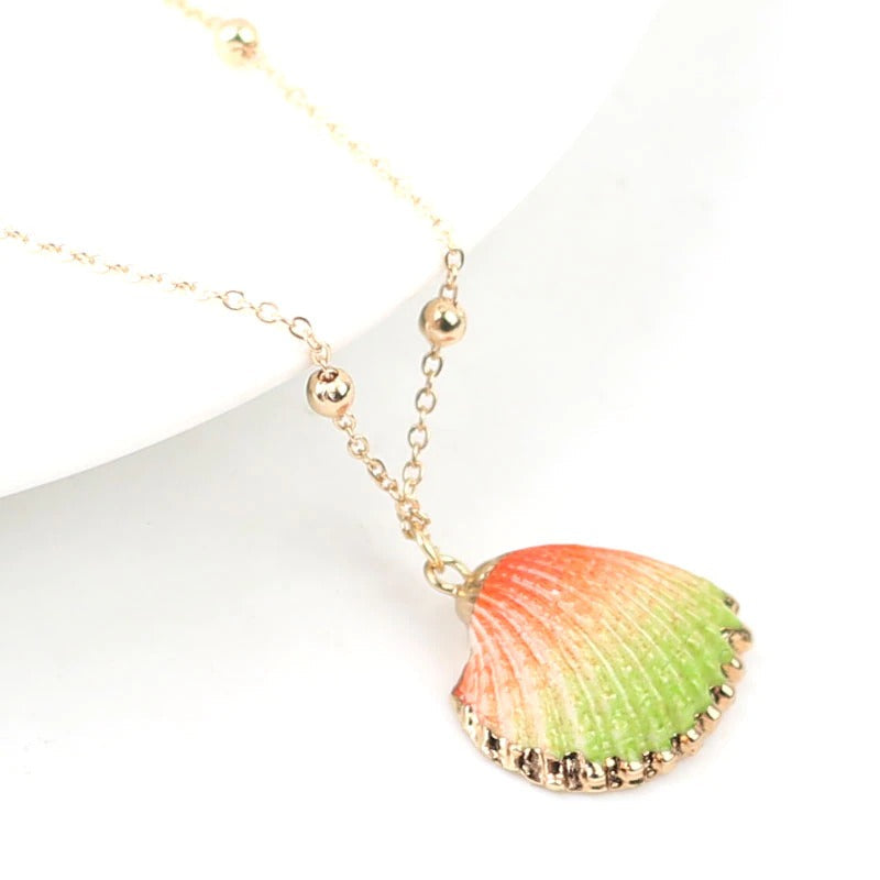 Lebendige Böhmische Sommer Beach Conch Muschel Charme Halskette
