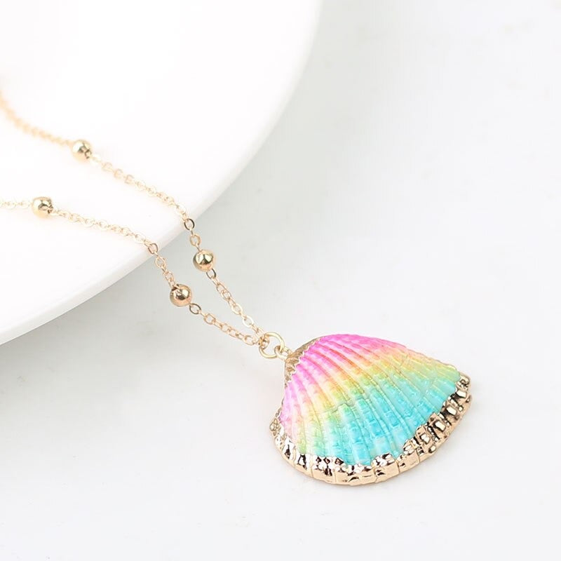 Lebendige Böhmische Sommer Beach Conch Muschel Charme Halskette