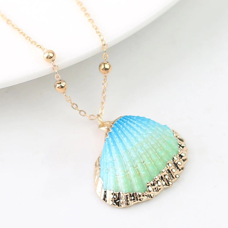 Lebendige Böhmische Sommer Beach Conch Muschel Charme Halskette