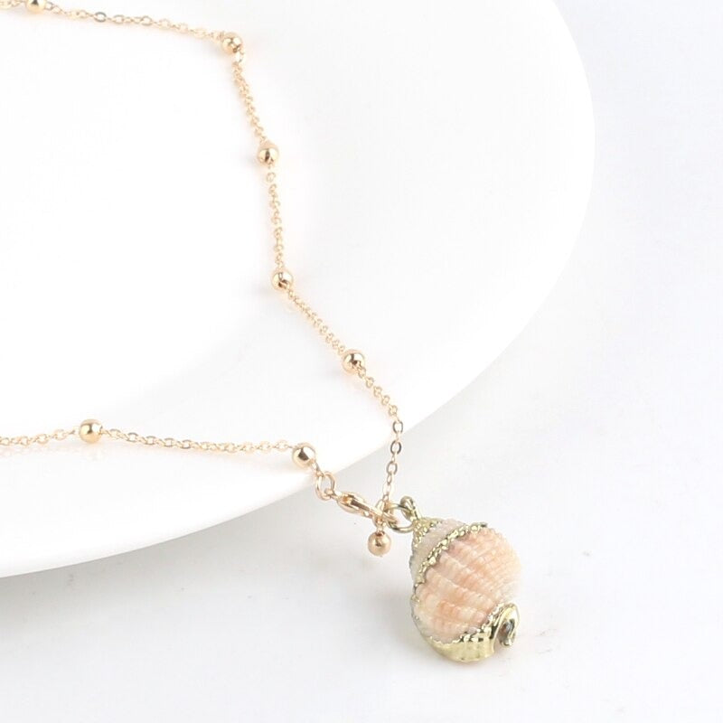 Lebendige Böhmische Sommer Beach Conch Muschel Charme Halskette