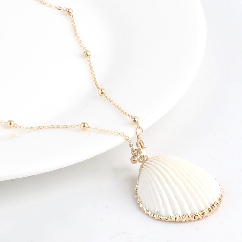Lebendige Böhmische Sommer Beach Conch Muschel Charme Halskette