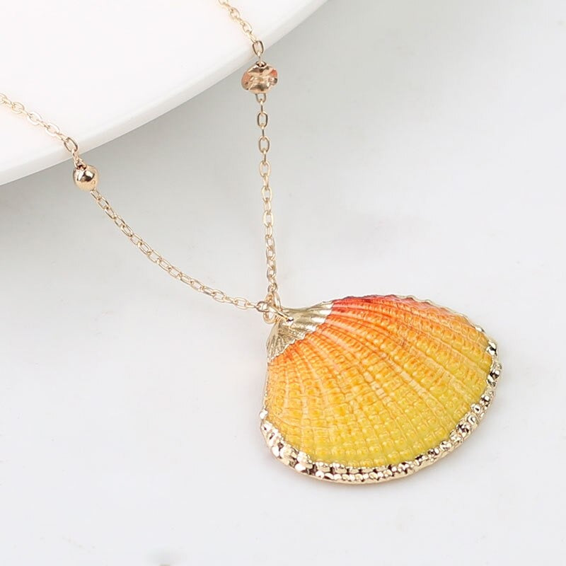 Lebendige Böhmische Sommer Beach Conch Muschel Charme Halskette
