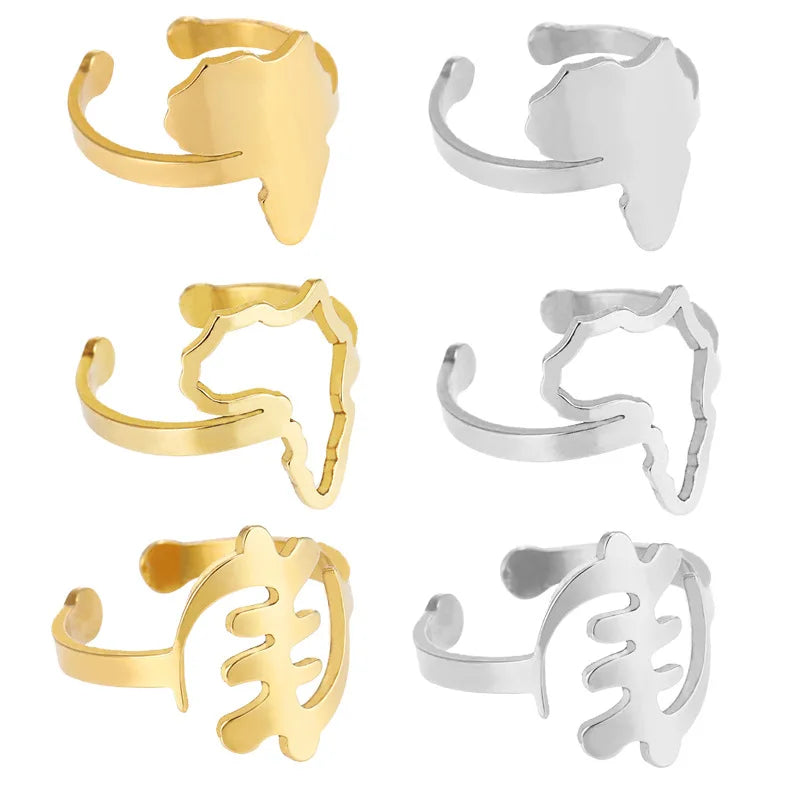 Hochwertiger Edelstahlschmuck aus Afrika | Vintage Ringe für Hochzeiten - Edelstahlringe