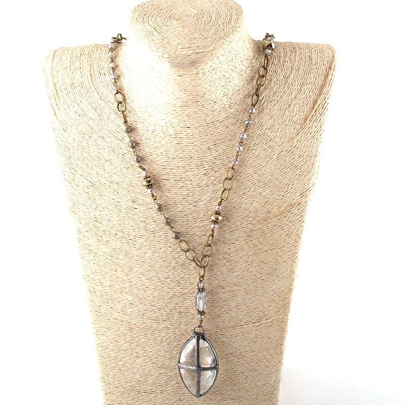 Vintage Clear Glass Anhänger Halsketten