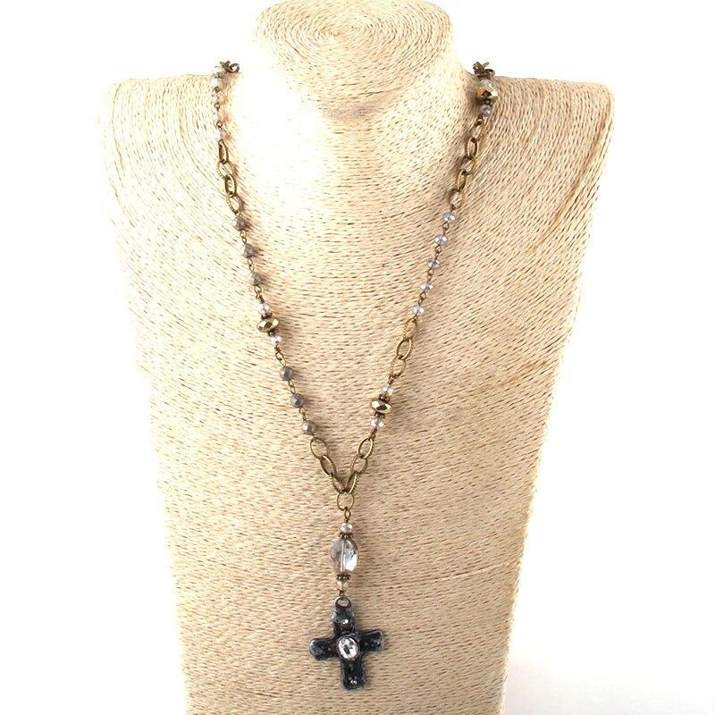 Vintage Clear Glass Anhänger Halsketten