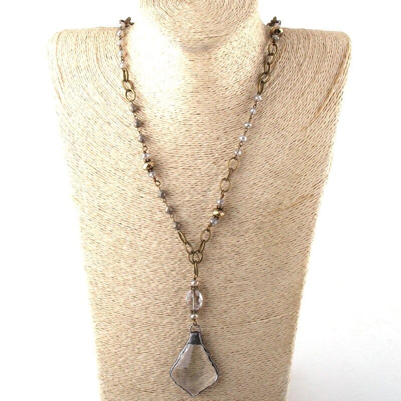 Vintage Clear Glass Anhänger Halsketten