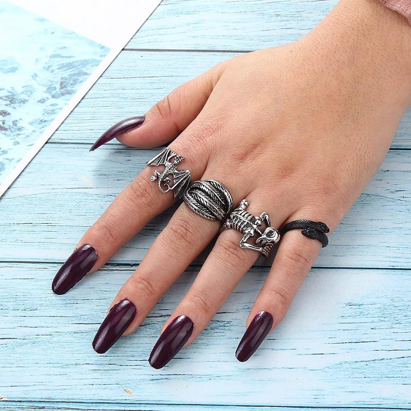 Vintage Gothic Snake And Dragon Rings Collection