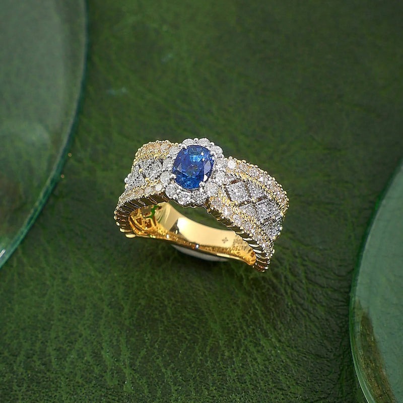 Luxuriöser Vintage-Ring im mittelalterlichen Stil mit roten/grünen/blauen Imitationsedelsteinen für Damen