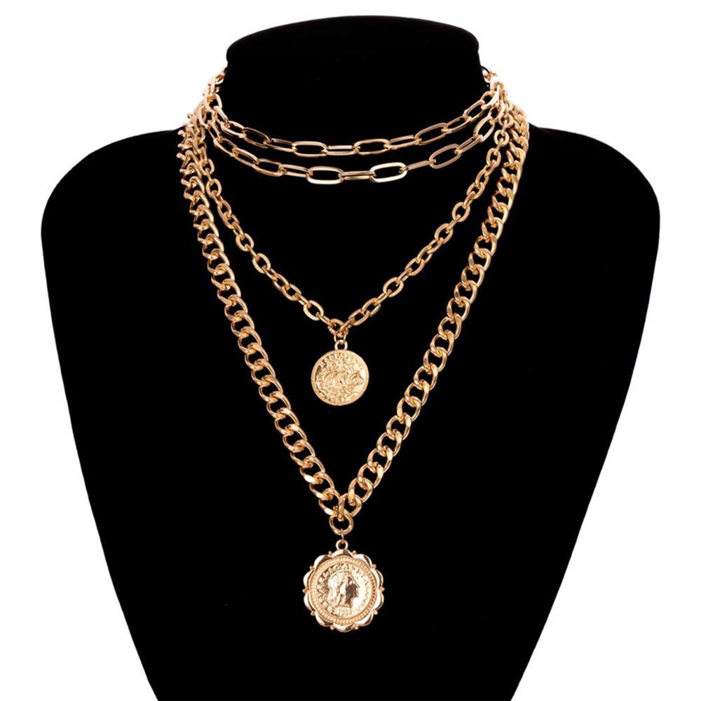 Vintage Multi Layer Curb Cuban Choker Halskette