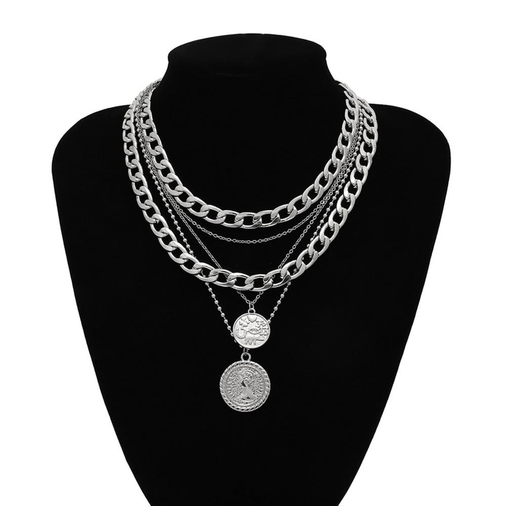 Vintage Multi Layer Curb Cuban Choker Halskette