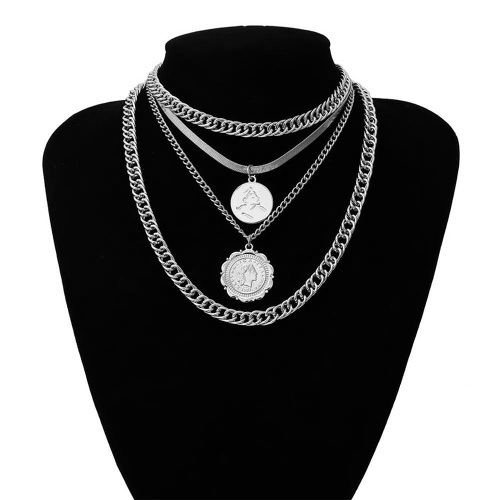 Vintage Multi Layer Curb Cuban Choker Halskette
