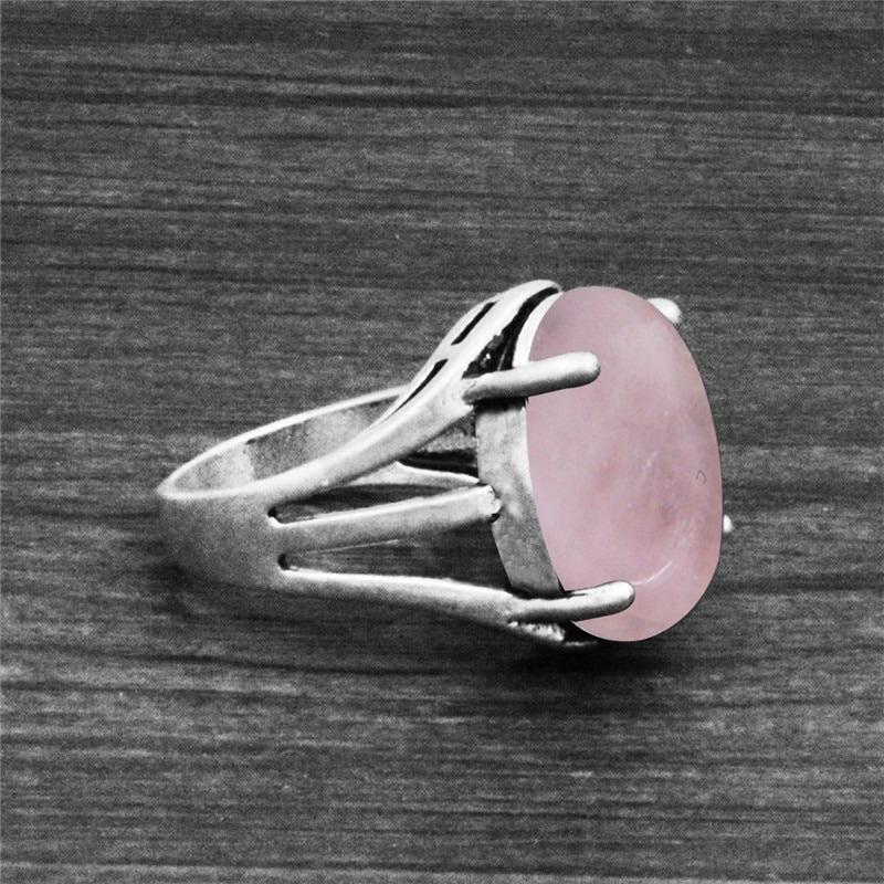 Vintage Ovale Form Einzigartiger Erdsteinringe