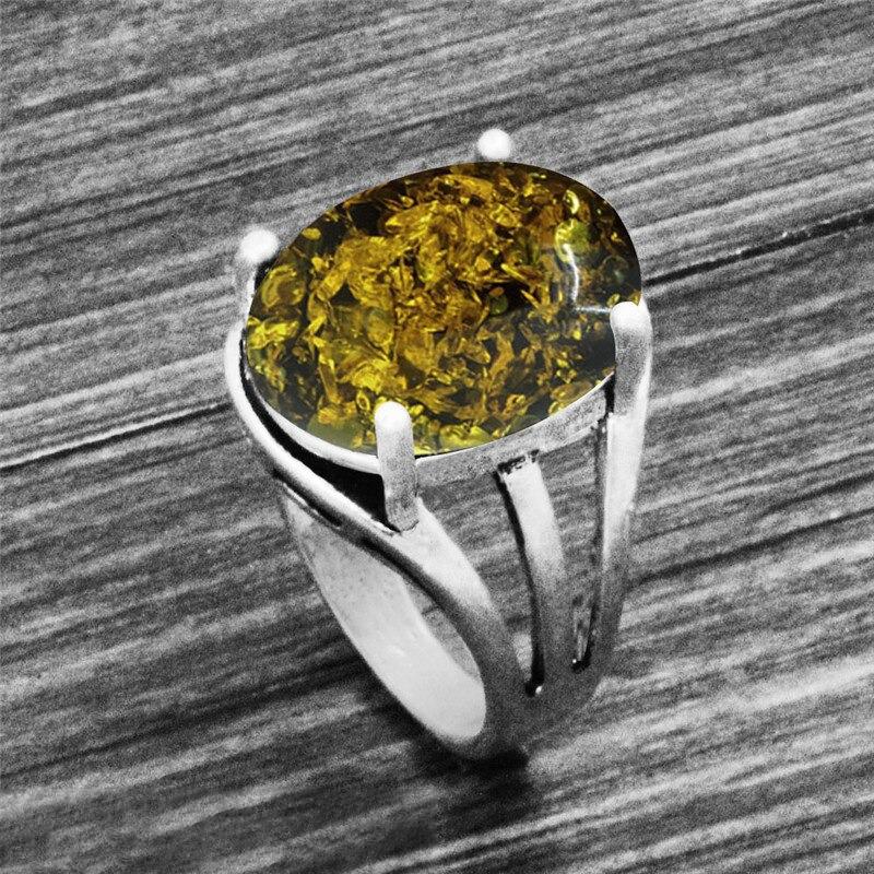 Vintage Ovale Form Einzigartiger Erdsteinringe