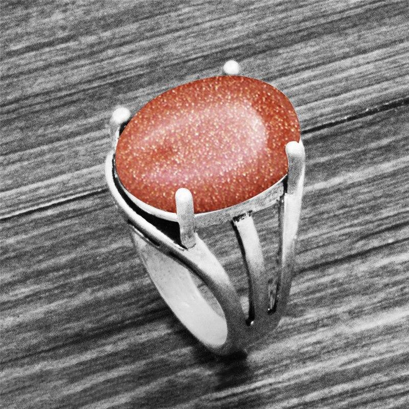 Vintage Ovale Form Einzigartiger Erdsteinringe