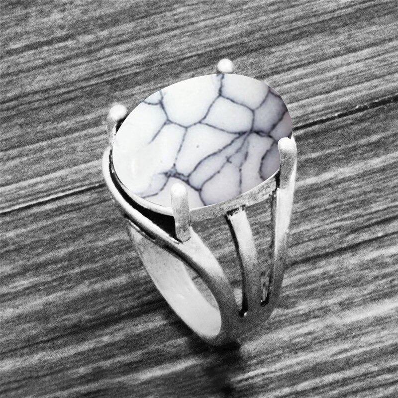 Vintage Ovale Form Einzigartiger Erdsteinringe