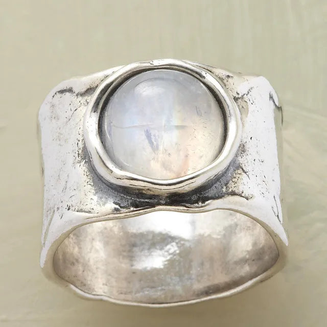 Vintage Ringe für Frauen - Harz Mondstein Schmuckaccessoires