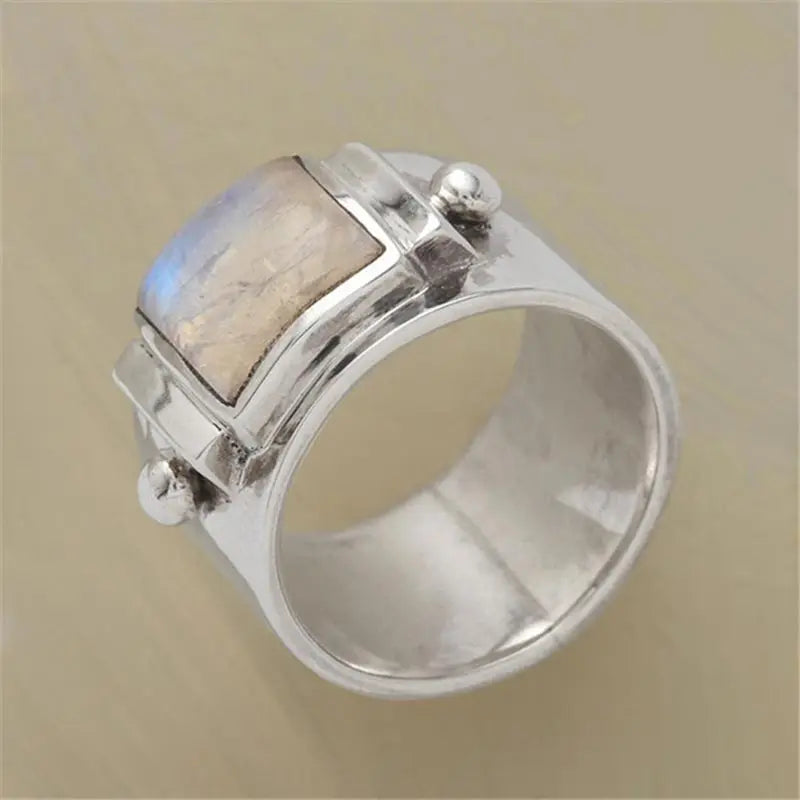 Vintage Ringe für Frauen - Harz Mondstein Schmuckaccessoires