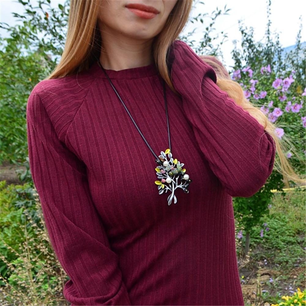 Vintage Baumförmige Brosche Anhänger Halskette