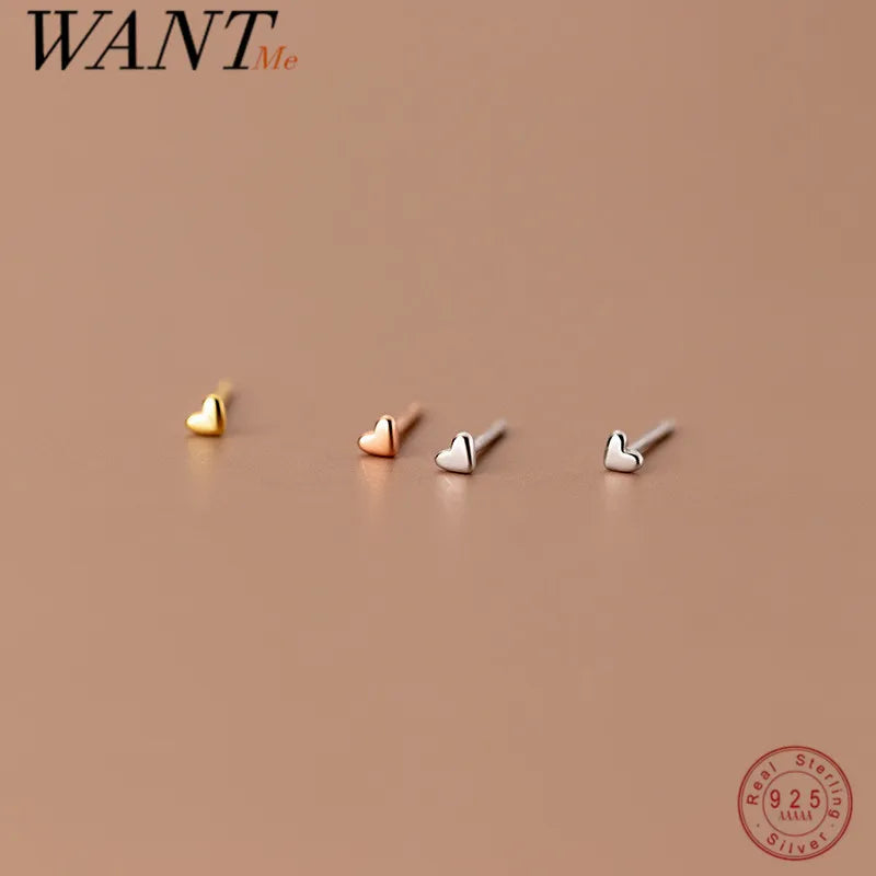 Herz-Ohrstecker aus 925er Sterlingsilber | Schmuckzubehör aus 925er Sterlingsilber