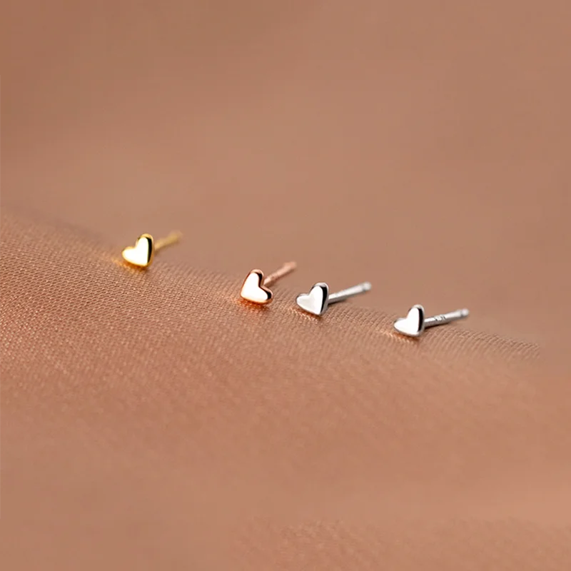 Herz-Ohrstecker aus 925er Sterlingsilber | Schmuckzubehör aus 925er Sterlingsilber