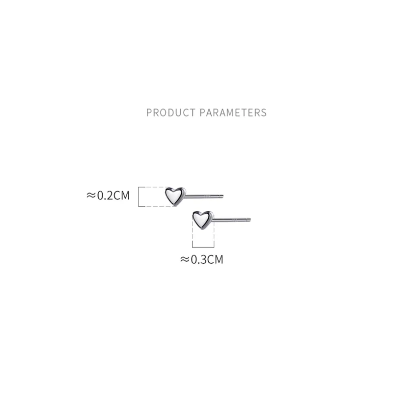 Herz-Ohrstecker aus 925er Sterlingsilber | Schmuckzubehör aus 925er Sterlingsilber