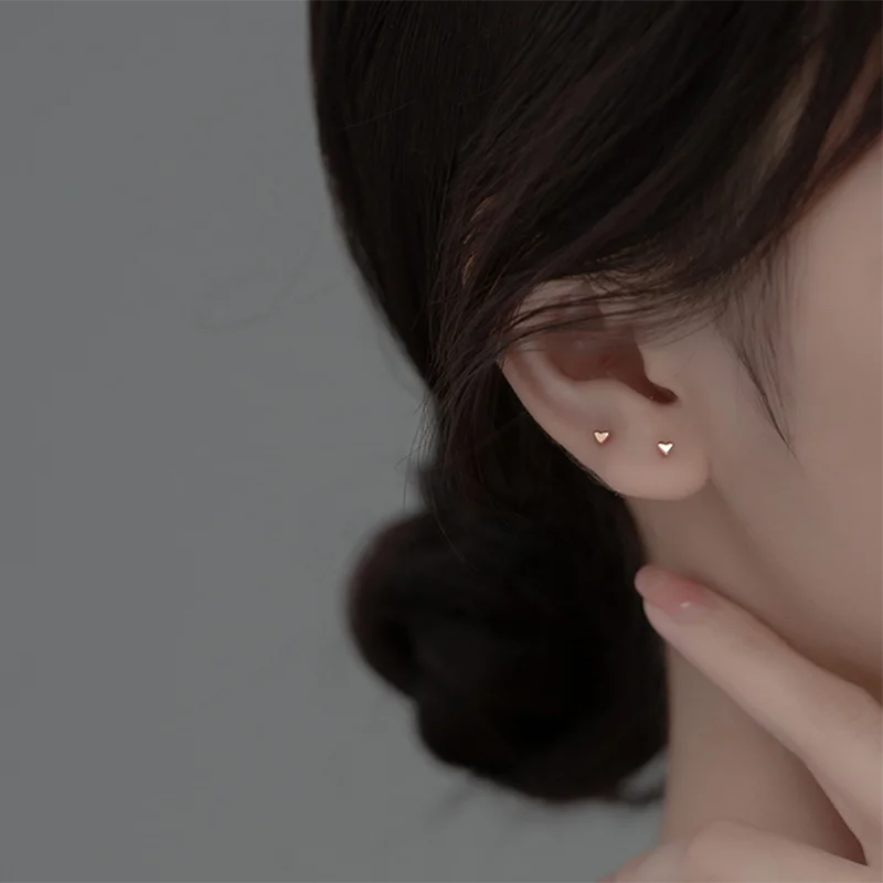 Herz-Ohrstecker aus 925er Sterlingsilber | Schmuckzubehör aus 925er Sterlingsilber