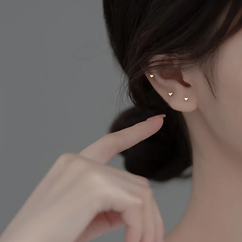 Herz-Ohrstecker aus 925er Sterlingsilber | Schmuckzubehör aus 925er Sterlingsilber