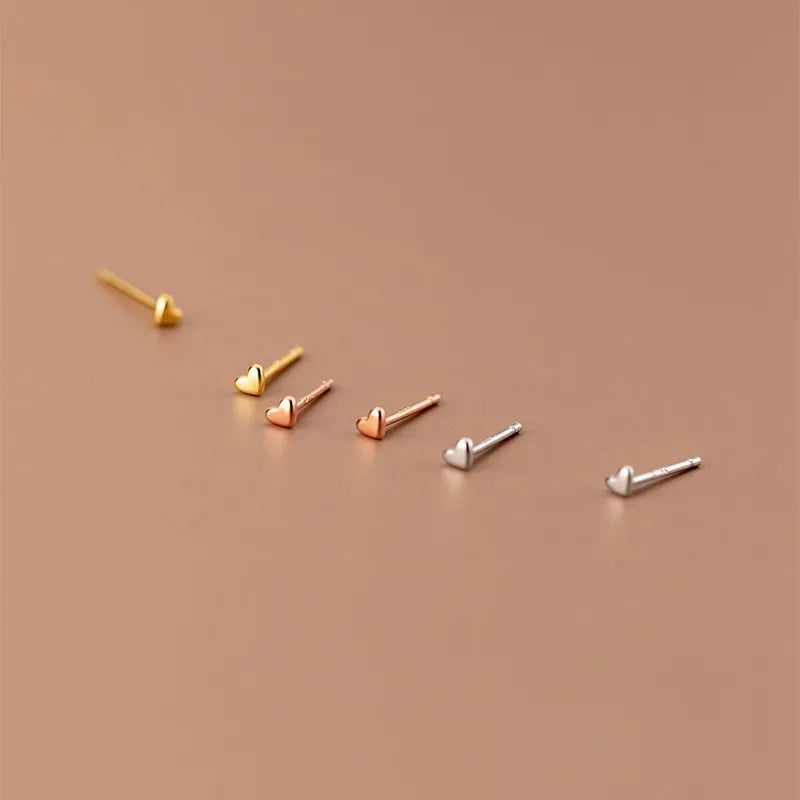 Herz-Ohrstecker aus 925er Sterlingsilber | Schmuckzubehör aus 925er Sterlingsilber