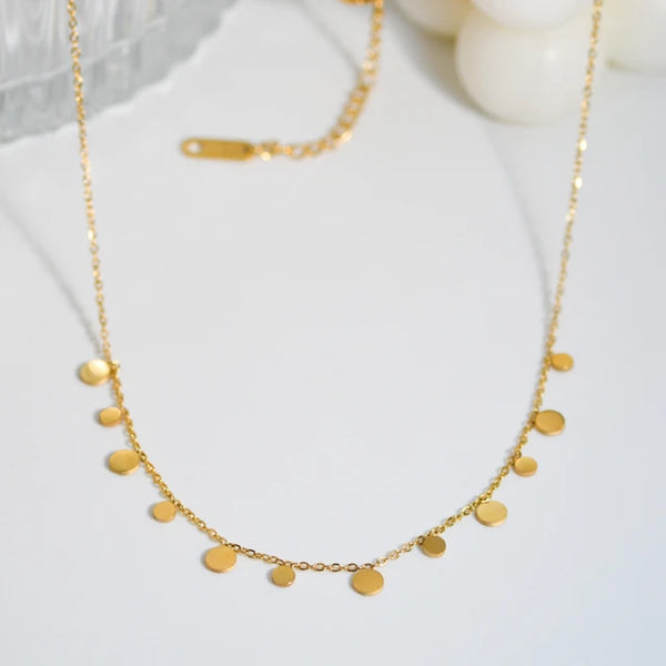 Boho Gold Plated Stainless Steel Halsketten für Frauen mit geometrischen Anhängern