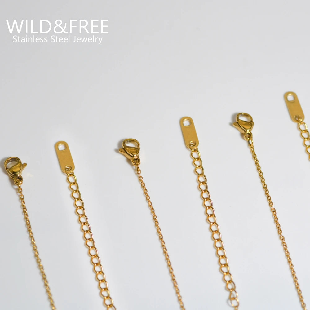Boho Gold Plated Stainless Steel Halsketten für Frauen mit geometrischen Anhängern