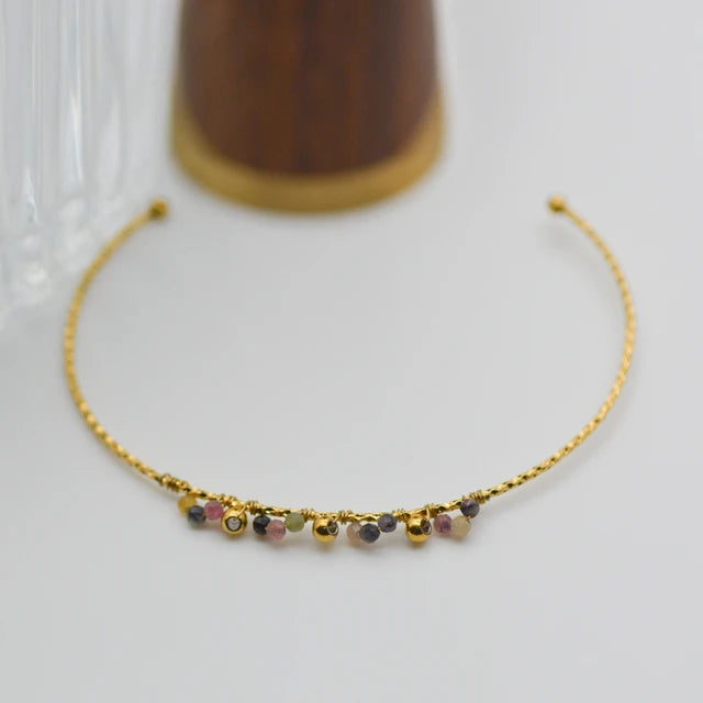 Boho Vintage Armbänder für Frauen in Goldfarbe mit bunten Perlen