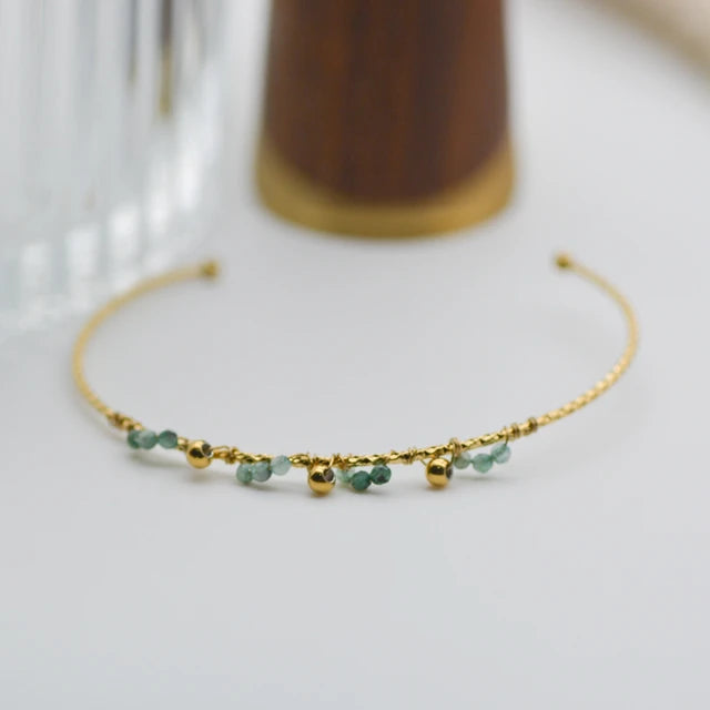 Boho Vintage Armbänder für Frauen in Goldfarbe mit bunten Perlen