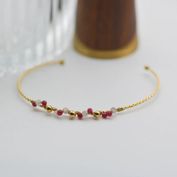 Boho Vintage Armbänder für Frauen in Goldfarbe mit bunten Perlen