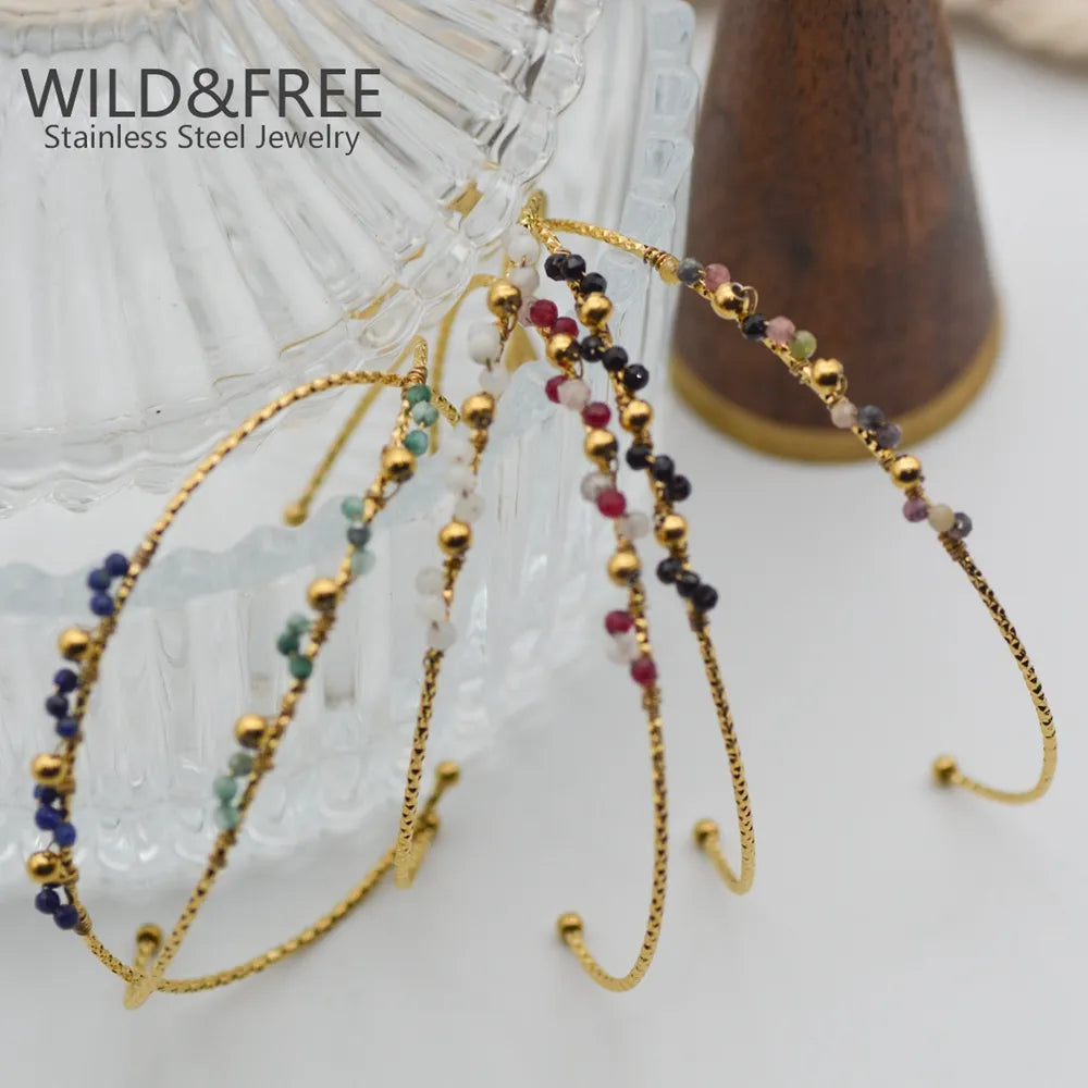 Boho Vintage Armbänder für Frauen in Goldfarbe mit bunten Perlen
