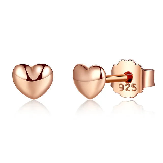 Herzförmige Ohrstecker aus 925er Sterlingsilber