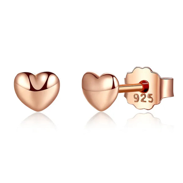 Herzförmige Ohrstecker aus 925er Sterlingsilber