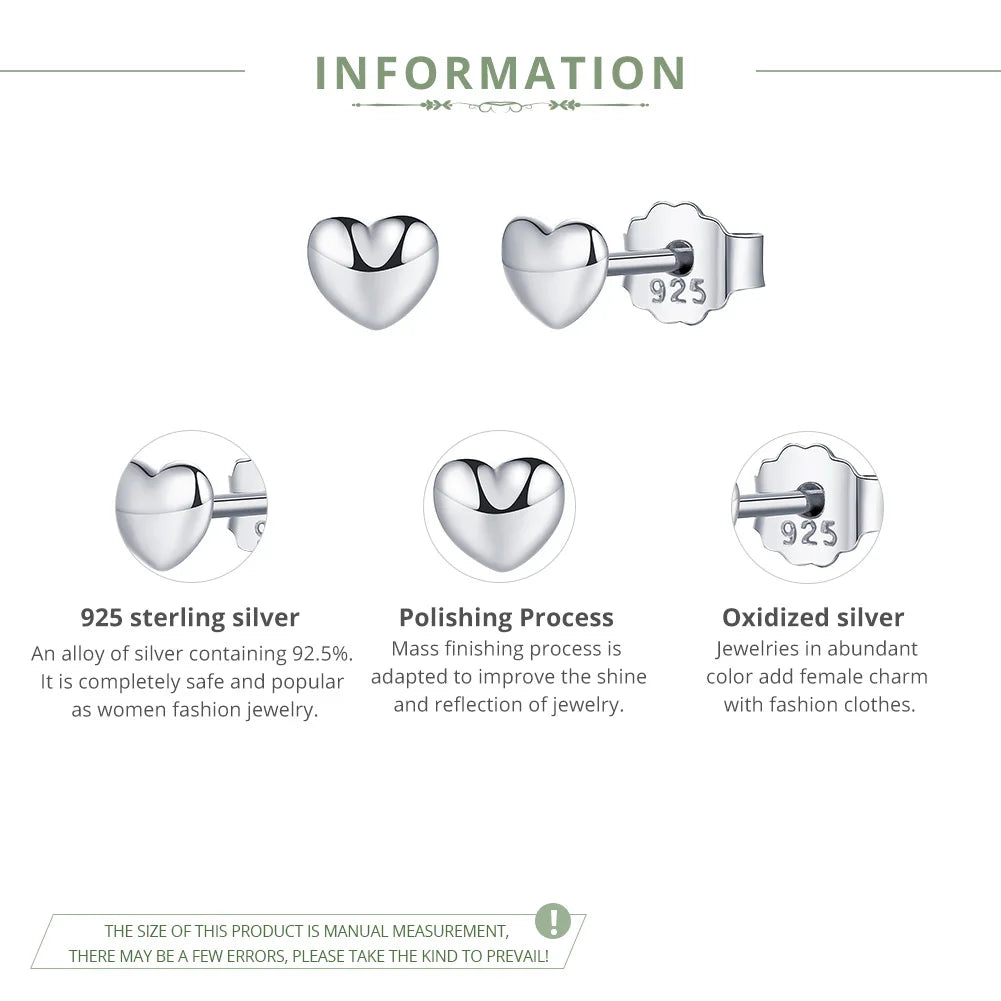 Herzförmige Ohrstecker aus 925er Sterlingsilber