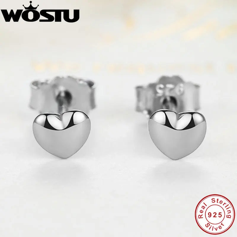 Herzförmige Ohrstecker aus 925er Sterlingsilber