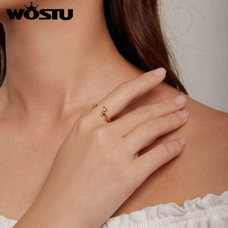 925 Sterling Silber süßer Dackel Hund verstellbare Ringe für Frauen - Original offener Tier Ring - Schmuckgeschenk für die Familie